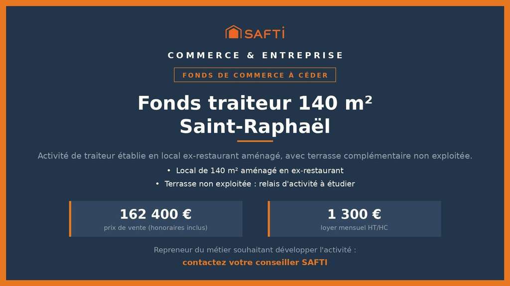 AV fonds traiteur 140m² + terrasse à Saint-Raphaël