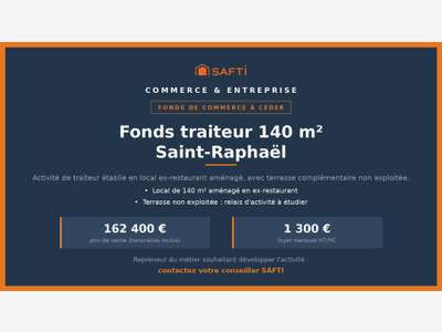 AV fonds traiteur 140m² + terrasse à Saint-Raphaël