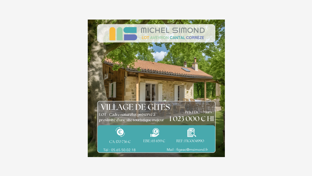 A vendre village de gîtes sur 3.5 hectares