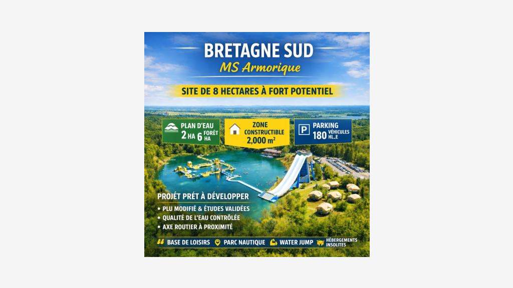 Vente foncier pour projet de loisirs Bretagne Sud