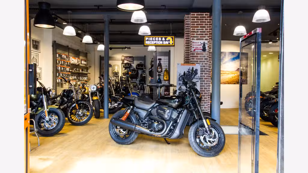 Concession moto Harley-Davidson historique à Paris