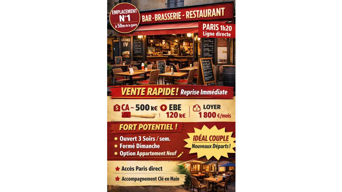 AV bar brasserie restaurant empl n°1 à Laon centre