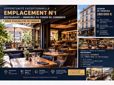 EMPLACEMENT N°1  MURS RESTAURANT PRÊT À TRAVAILLER