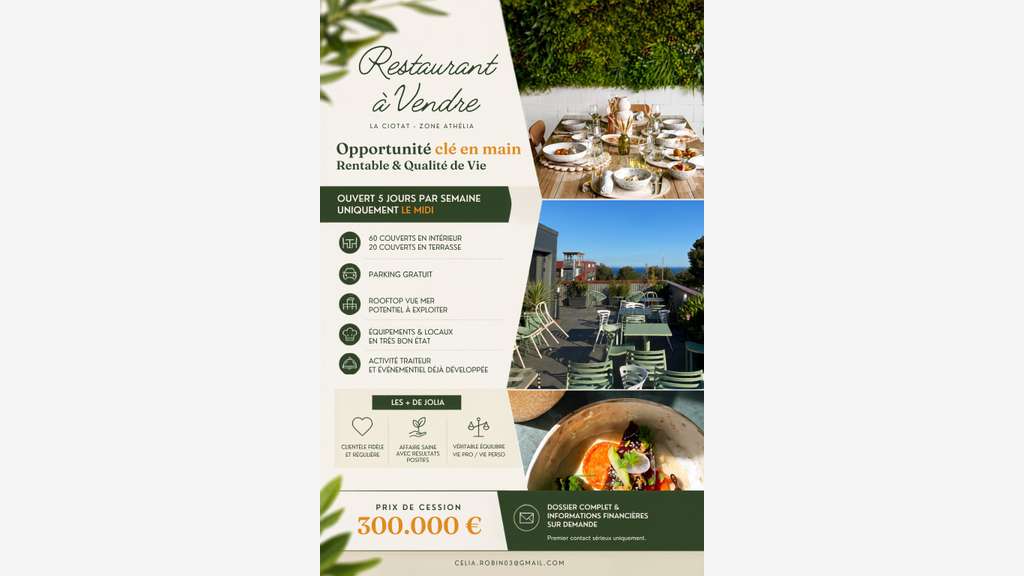 Restaurant clé en main rentable – 5 jours mid - 13