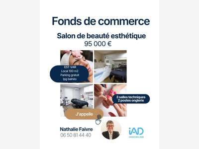 Vente salon d’esthétique Canton de fayence