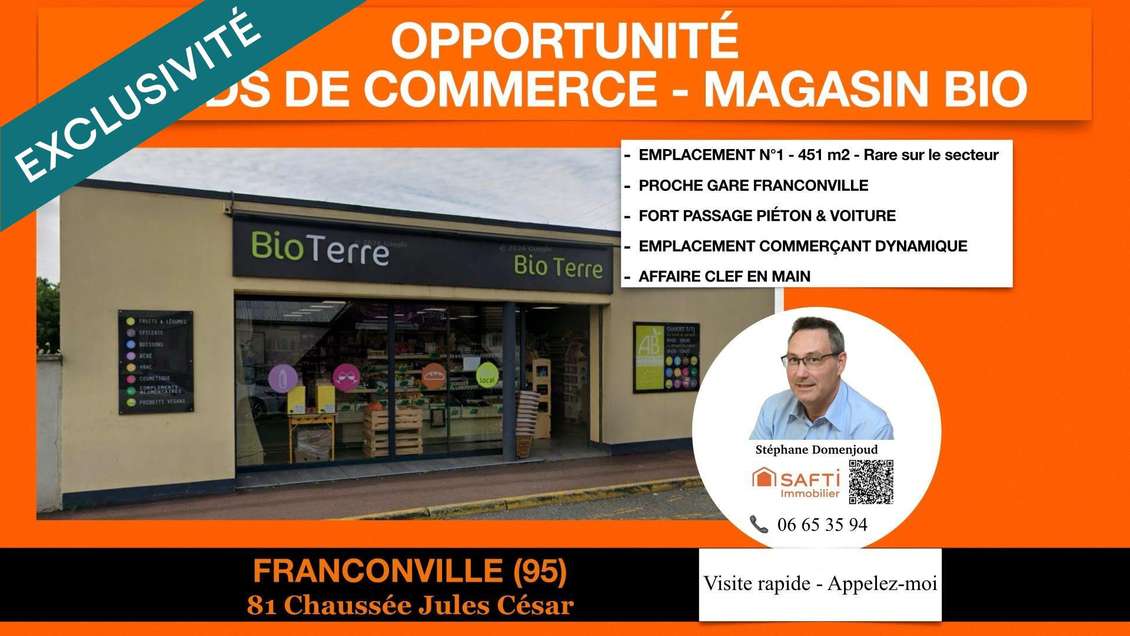 Vente magasin bio réputé à Franconville