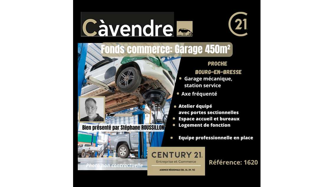 Vente garage mécanique proche de Bourg en Bresse