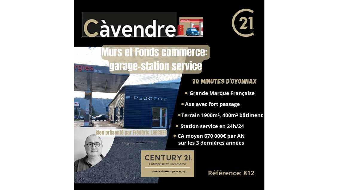 A vendre garage auto avec murs 400m² proche Lons
