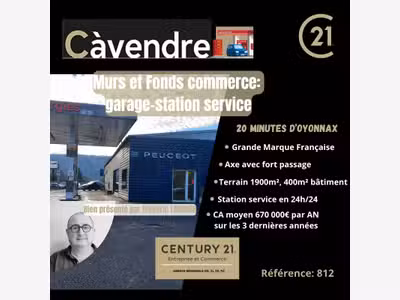 A vendre garage auto avec murs 400m² proche Lons