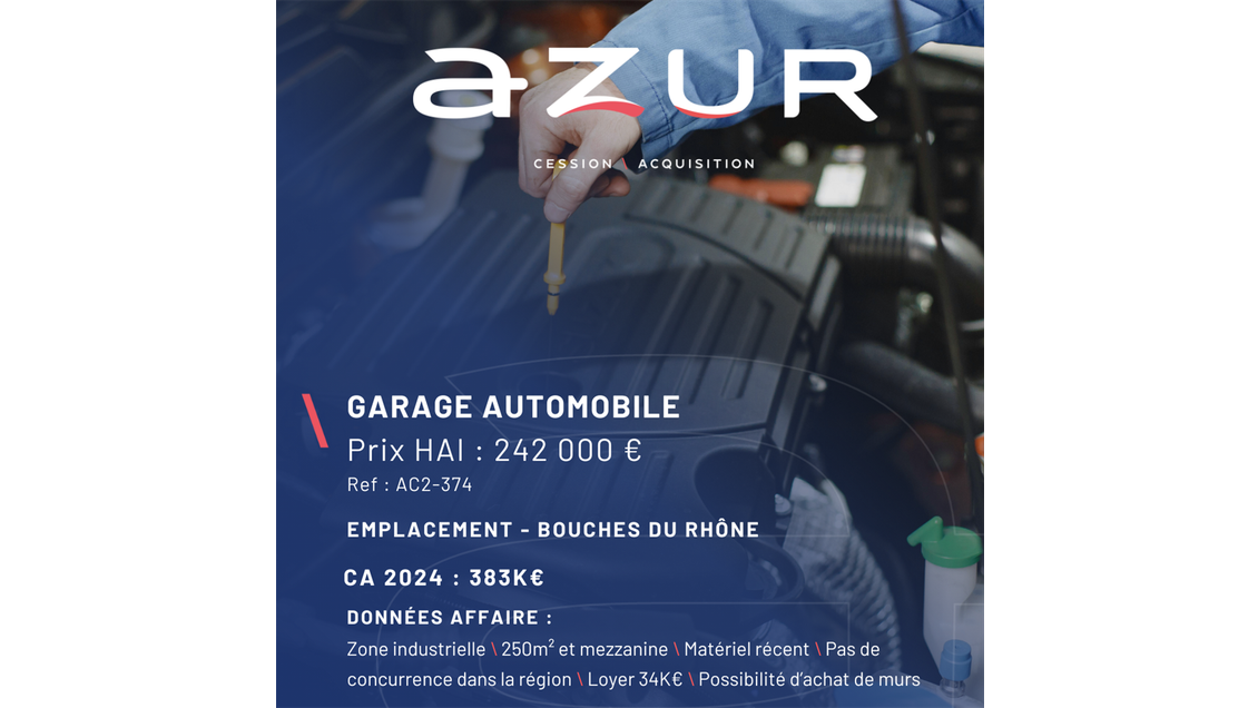 VENTE Garage automobile en zone industrielle