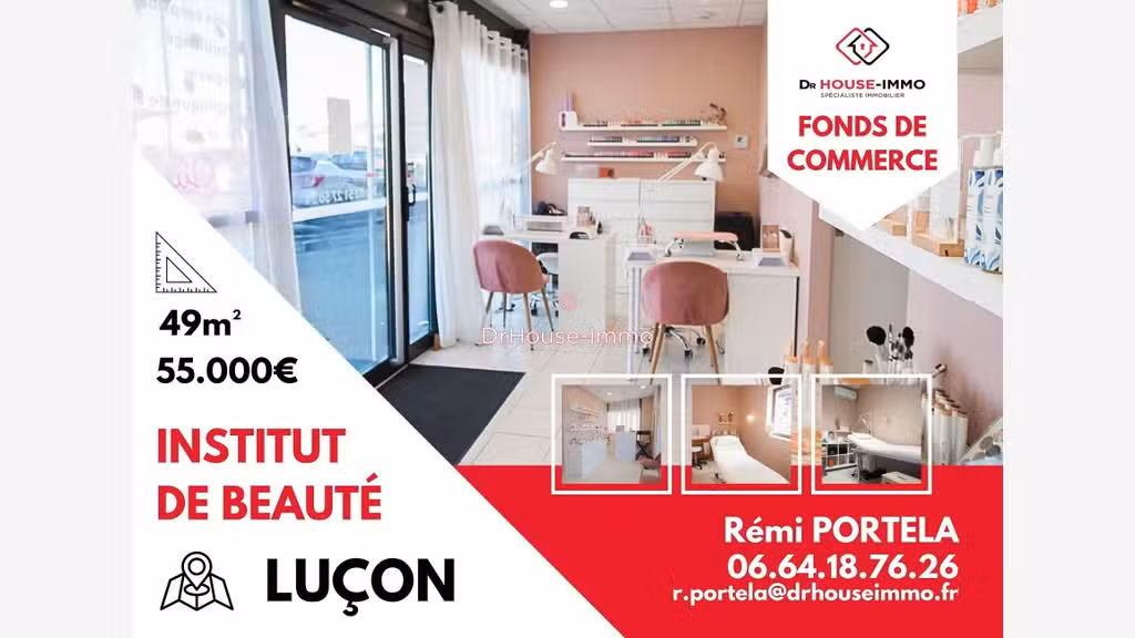 Vente FDC d'esthétique proche commerces à Luçon 