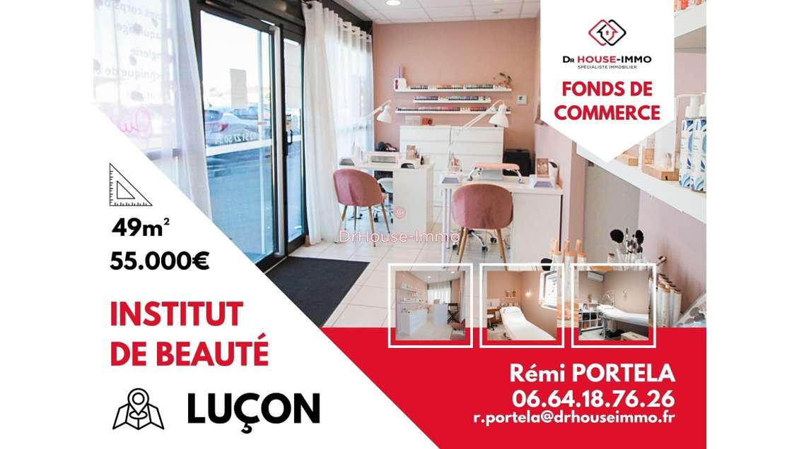 Vente FDC d'esthétique proche commerces à Luçon 