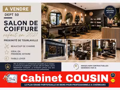 Vente salon de coiffure mixte proche  Tourlaville