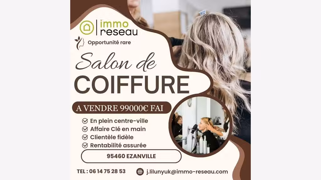 Vente salon de coiffure reconnu à Ezanville