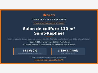 Vente salon de coiffure de 110m² à Saint-Raphaël