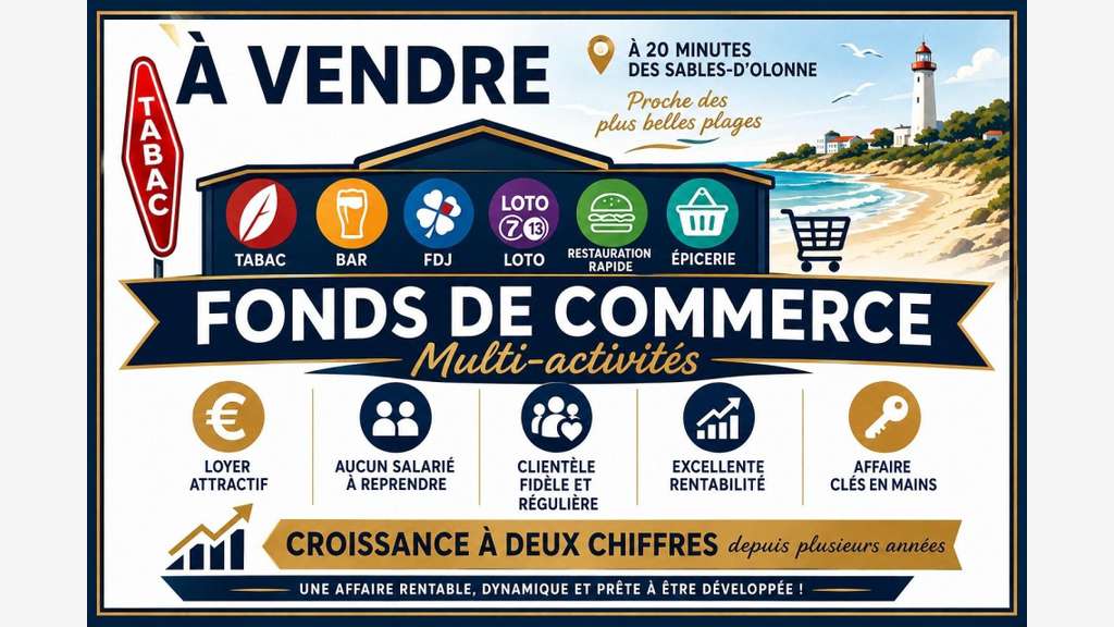 AV bar multi-activités prox des Sables-d'Olonne