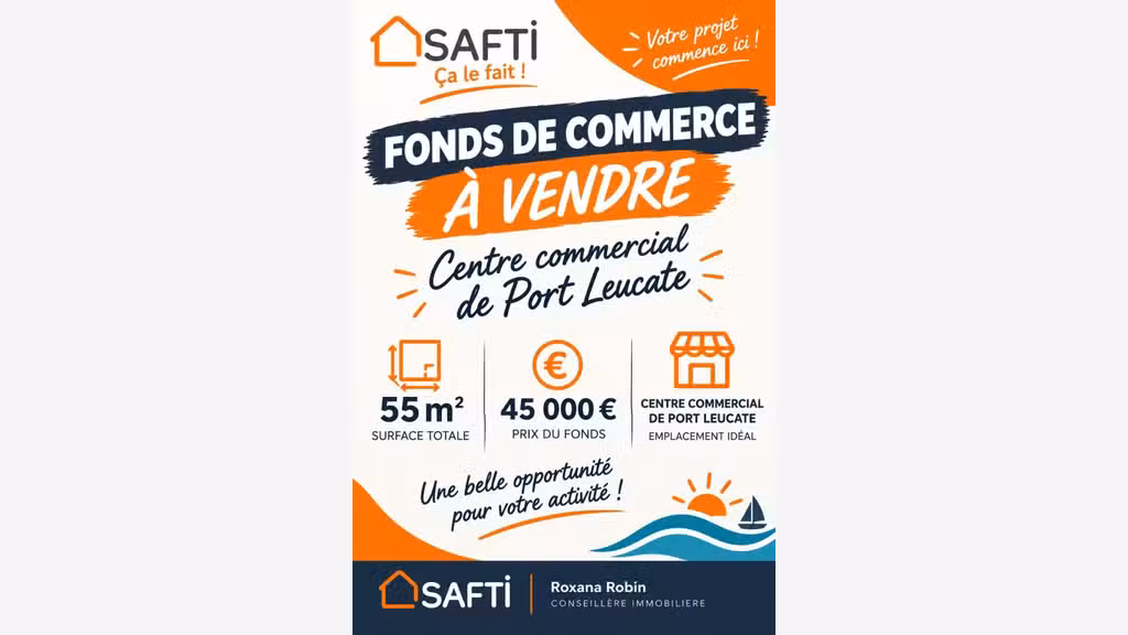 AV fonds de commerce 55m² en ccial à Port Leucate