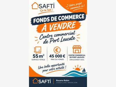 AV fonds de commerce 55m² en ccial à Port Leucate