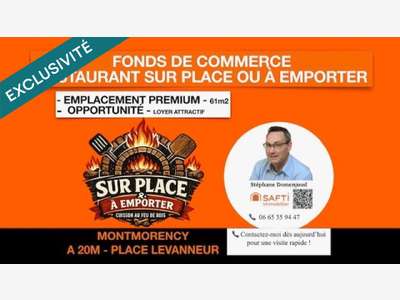 Vente restaurant au feu de bois centre Montmorency