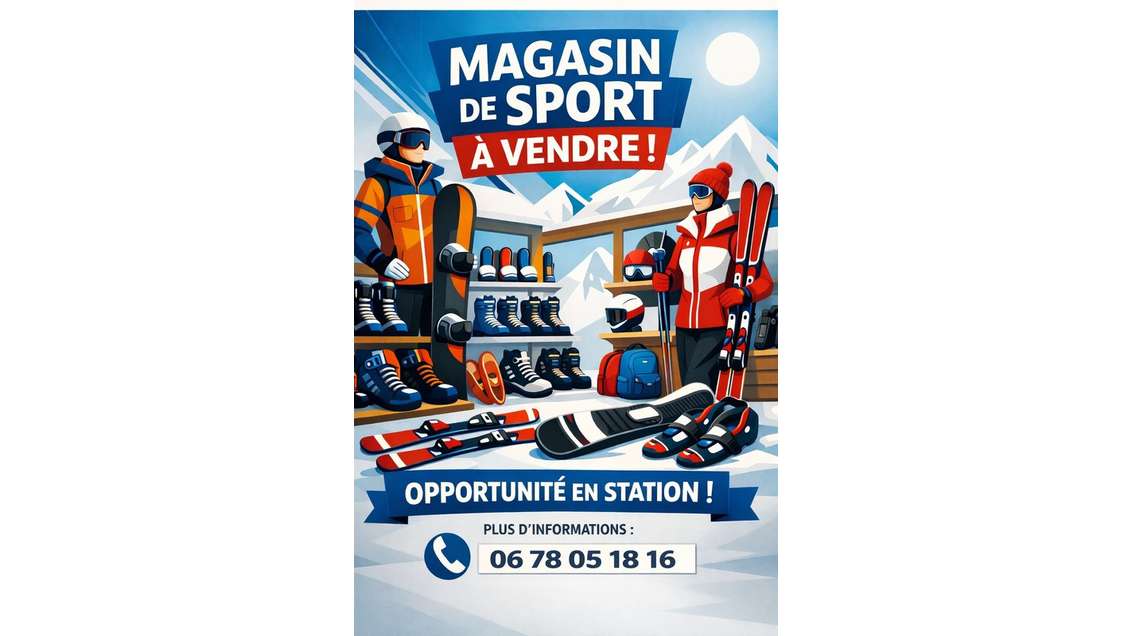 Magasin de sport à vendre proche de Moutiers (73)