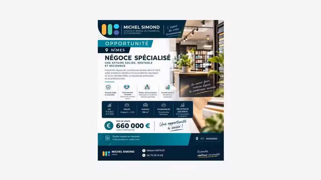 VENTE COMMERCES DE DÉTAIL SPÉCIALISÉS DIVERS