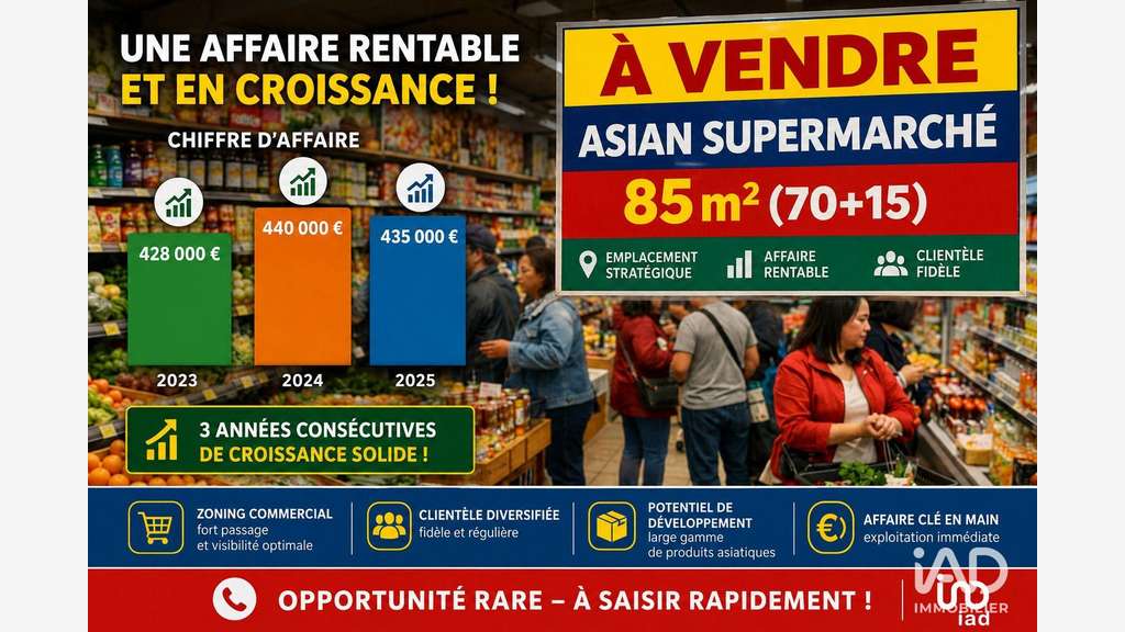 Vente épicerie asiatique à Pantin
