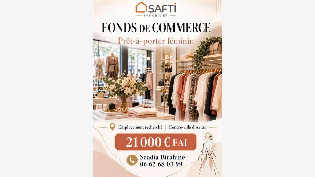 Vente FDC prêt-à-porter féminin à Arras centre