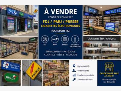 Vente fonds de commerce FDJ PMU presse à Rochefort