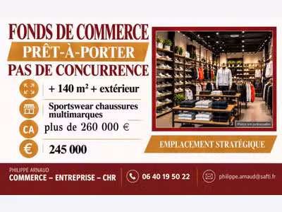 Vente FDC de prêt-à-porter à Saint-Jean-De-Monts