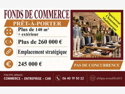 Vente FDC de prêt-à-porter à Saint-Jean-De-Monts