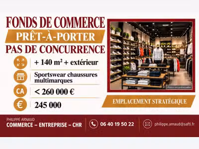 Vente FDC de prêt-à-porter à Saint-Jean-De-Monts