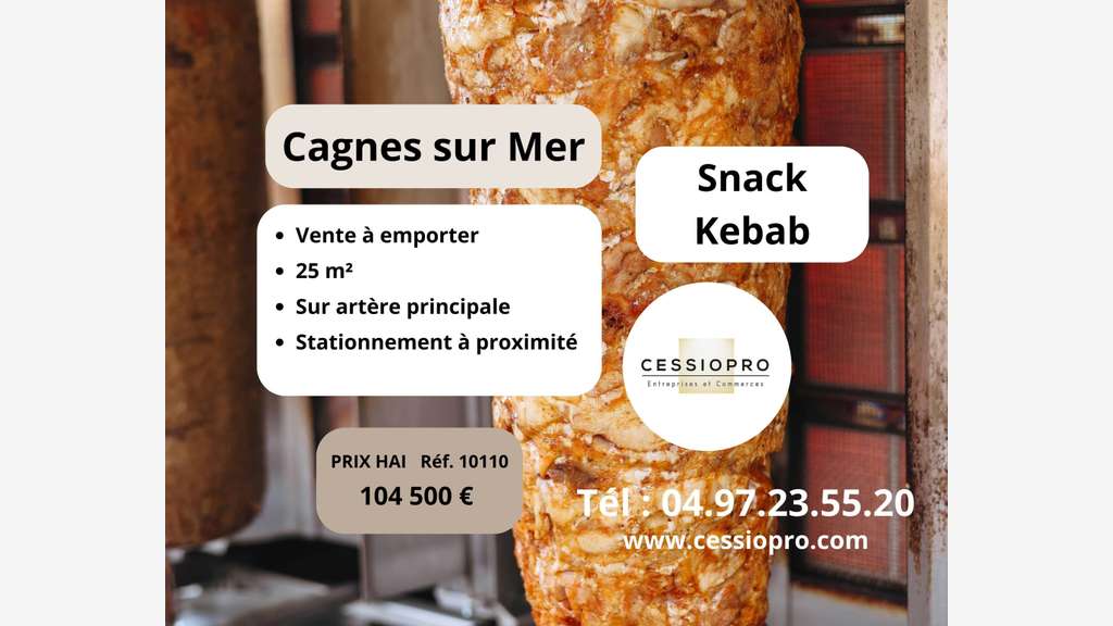 Cède snack kebab VAE à Cagnes sur Mer
