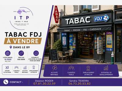 AV magnifique tabac presse FDJ dans l'Yonne (89)
