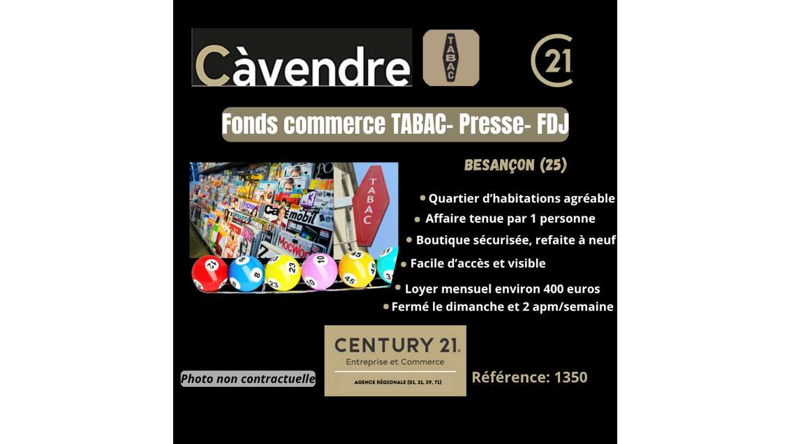 Vente joli tabac presse FDJ à Besançon
