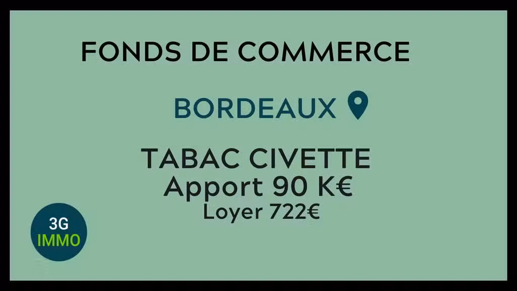 Vente civette dans très bon quartier de Bordeaux