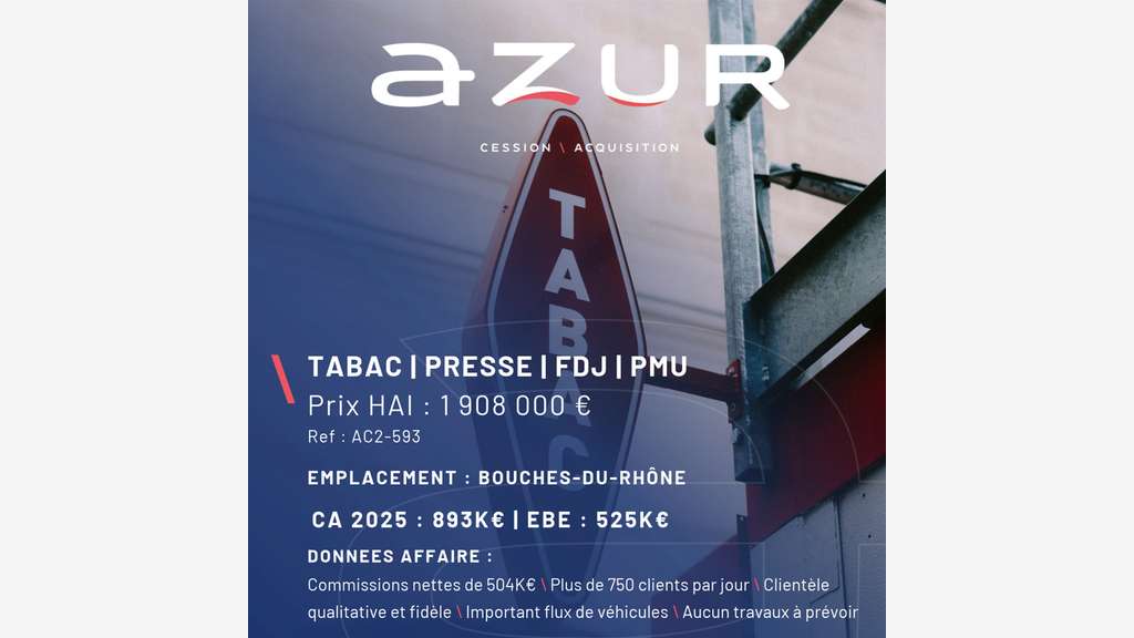 VENTE Tabac Presse FDJ à vendre / EBE : 525K€