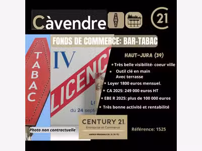 Vente bar tabac presse jeux dans le Haut Jura