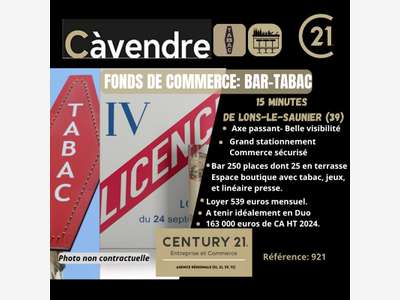 Vente bar tabac FDJ en centre village du Jura