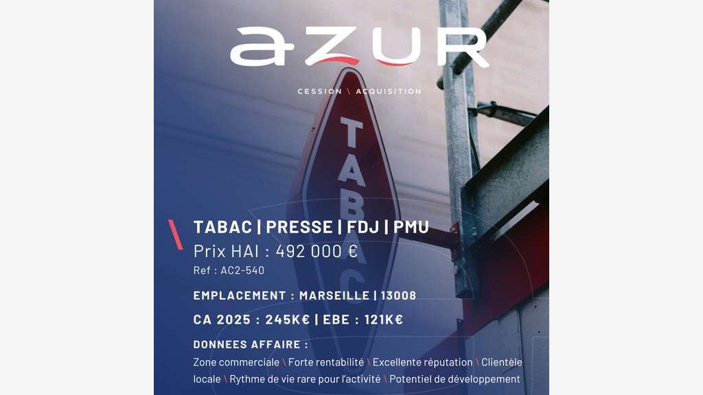 VENTE Tabac Presse Marseille 13008