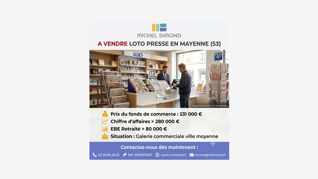 Vente FDC loto loterie presse carterie en Mayenne