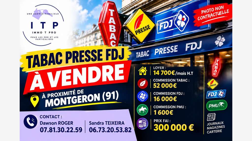 AV FDC tabac presse FDJ à Montgeron top empl