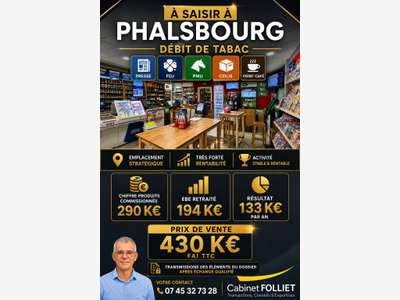FDC tabac FDJ PMU relais colis à vendre Phalsbourg