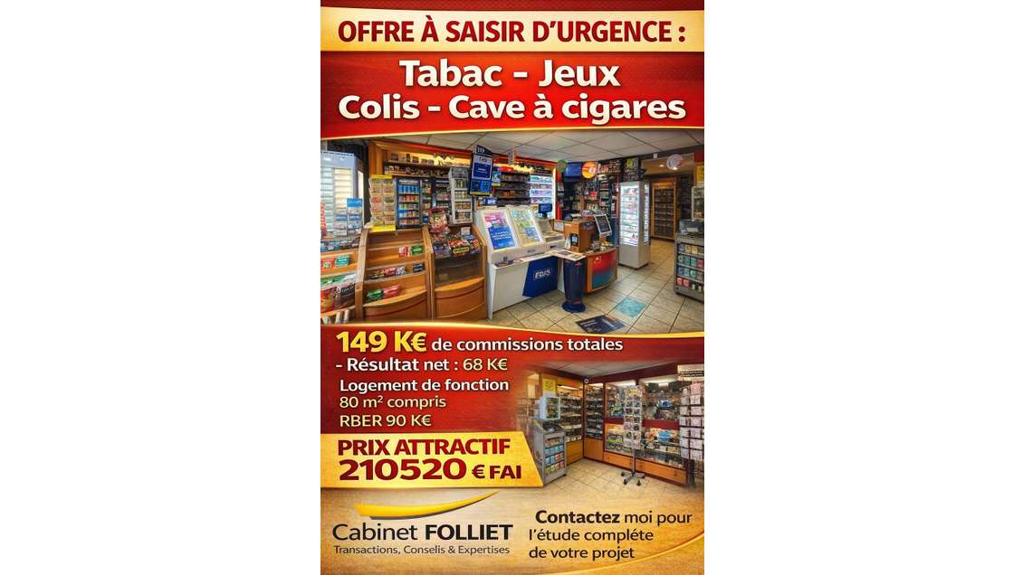 FDC tabac cave à cigares à vendre à Saint-Avold