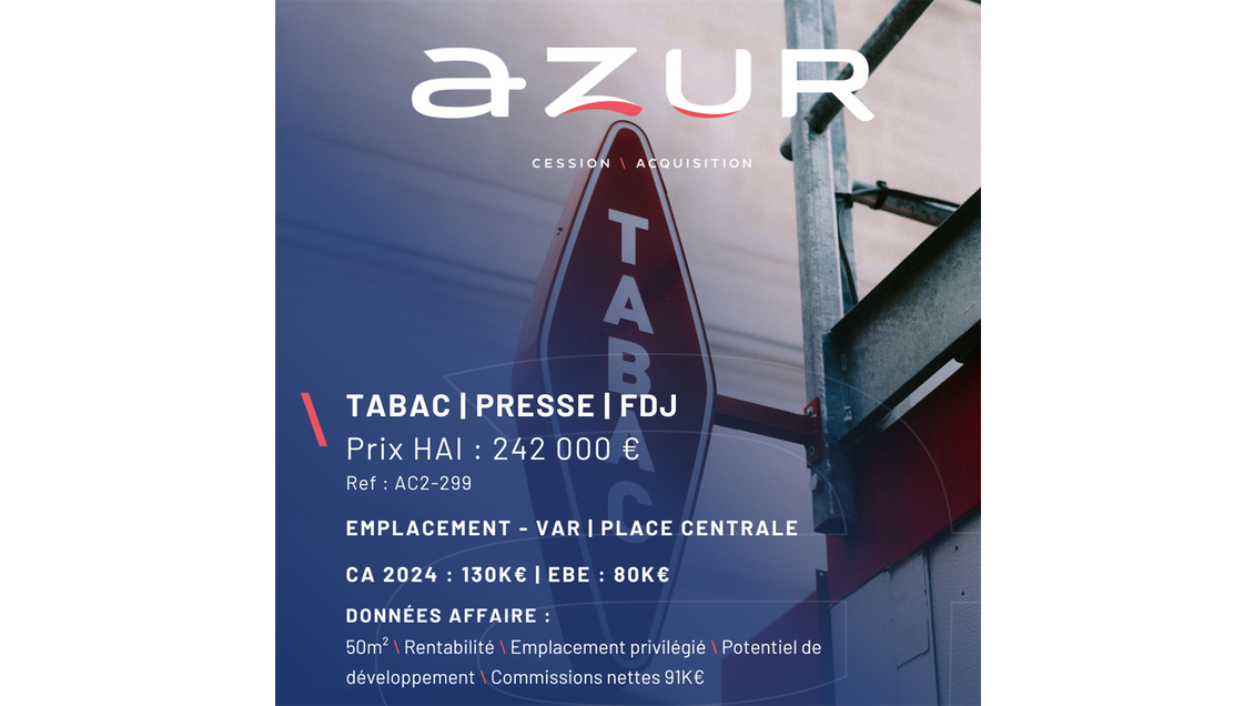 VENTE Tabac Presse Loto dans le Var