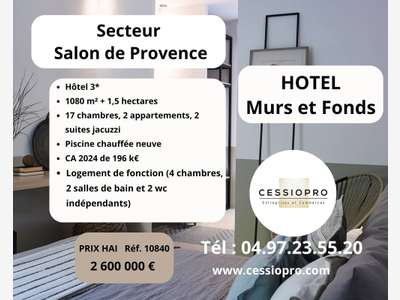 A vendre hôtel 3* murs et fonds Salon de Provence