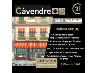 Vente Hôtel - Hôtel restaurant à Dole