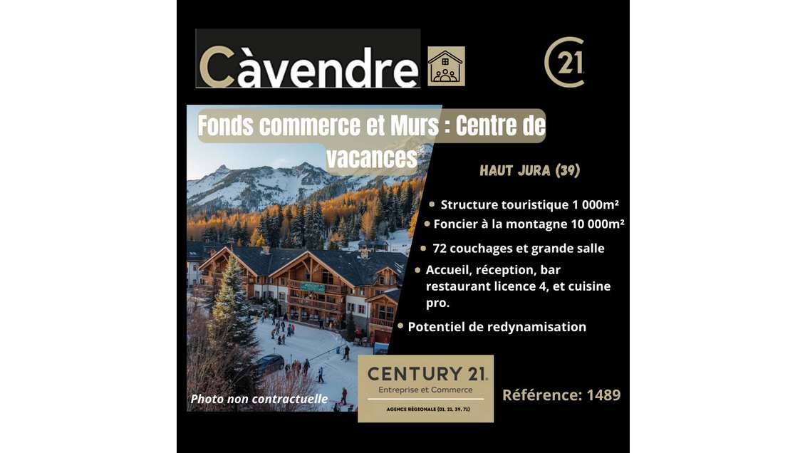 Vente Centre de vacances dans le Haut Jura