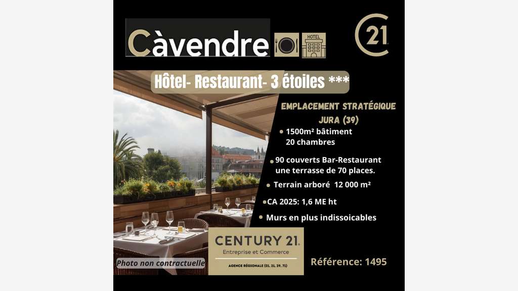 Vente hôtel restaurant clé en main dans le Jura
