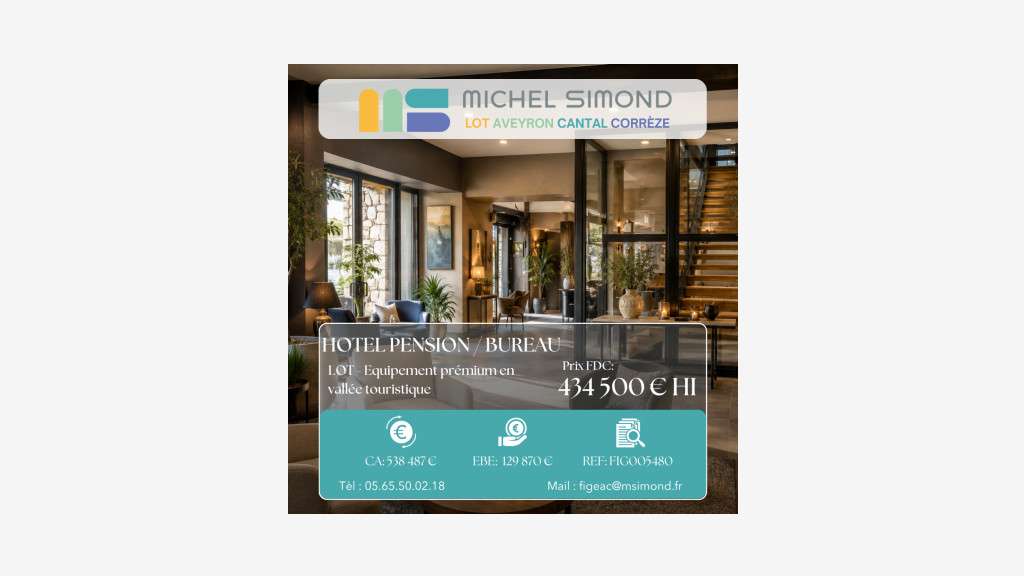 Vente hôtel bureau *** entre Rocamadour et Sarlat 