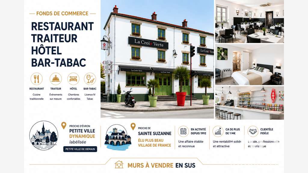 Vente hôtel bar tabac traiteur à Neau